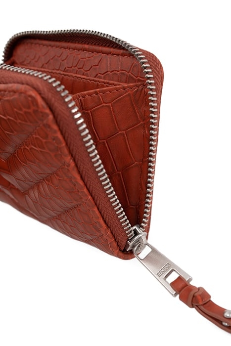 ORANGE EMBOSSED LEATHER 1440 MINI COMPAGNON WALLET ORANGE 6