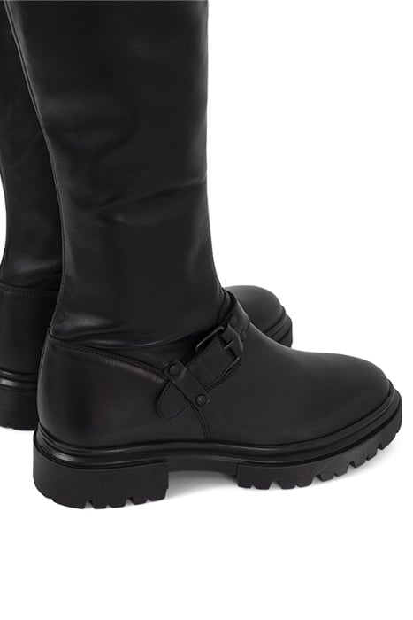 BLACK THIGH-HIGH BOOTS WITH LUGGED SOLES BLACK 5