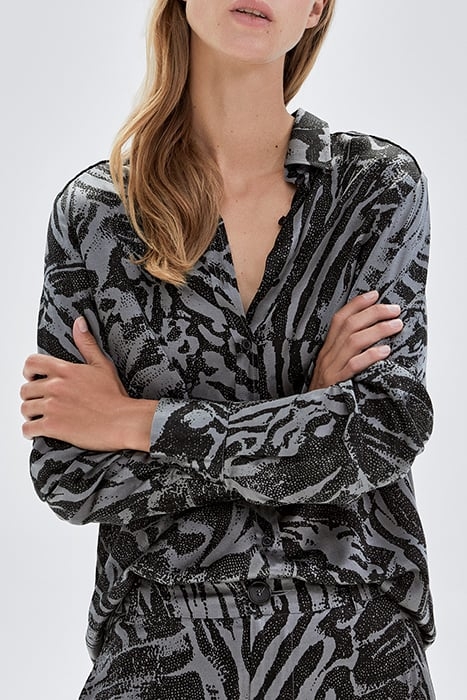 PURE EDITION- GREY ZEBRA PRINT SHIRT GREY 5