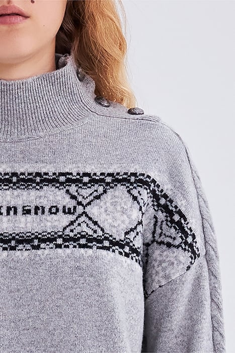 GREY SKI-STYLE JACQUARD KNIT SWEATER GREY 5