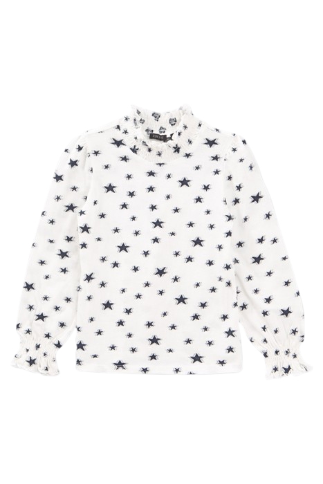 GIRLS’ OFF-WHITE T-SHIRT WITH ALL-OVER STAR JACQUARD OFF-WHI 1