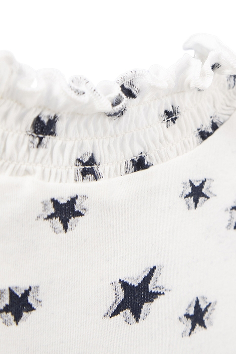 GIRLS’ OFF-WHITE T-SHIRT WITH ALL-OVER STAR JACQUARD OFF-WHI 4