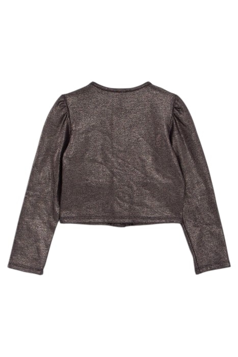 GIRLS’ CHAMPAGNE PRESS STUD SWEATSHIRT FABRIC CARDIGAN CHAMP 2