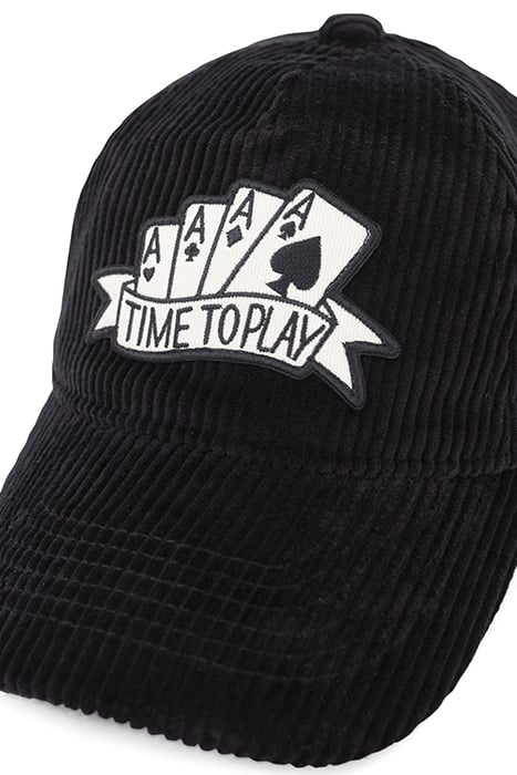 BOYS’ BLACK CORDUROY CAP WITH ACE BADGE BLACK 4