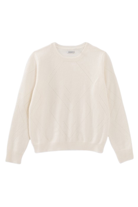 GIRL'S ECRU OPENWORK KNIT SWEATER OFF-WHITE 1