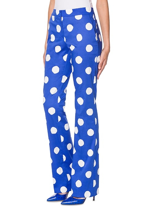 POLKA DOTS SATIN TROUSERS BLUE 1