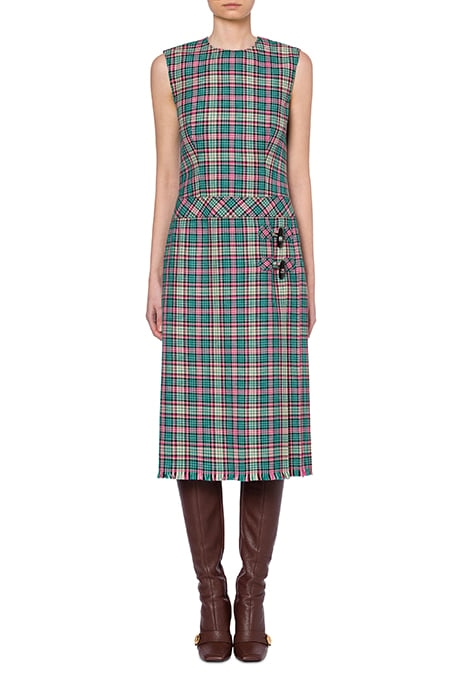 CHECK MIDI DRESS BLUE 1