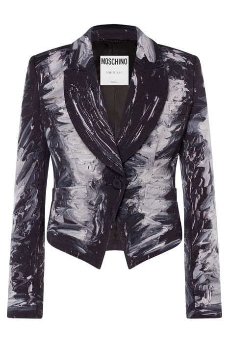 PAINTING WOOL SATIN JACKET BLACK 3