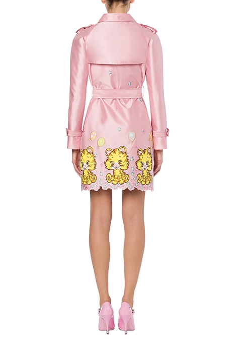 BLANKET EMBROIDERY GAZAR TRENCH COAT PINK 2