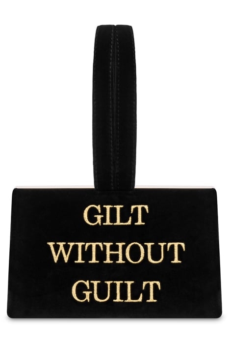GILT WITHOUT GUILT VELVET HANDBAG BLACK 1