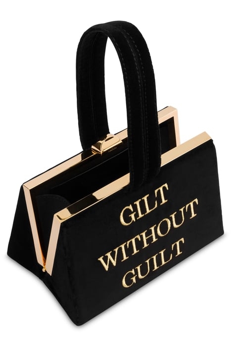 GILT WITHOUT GUILT VELVET HANDBAG BLACK 4