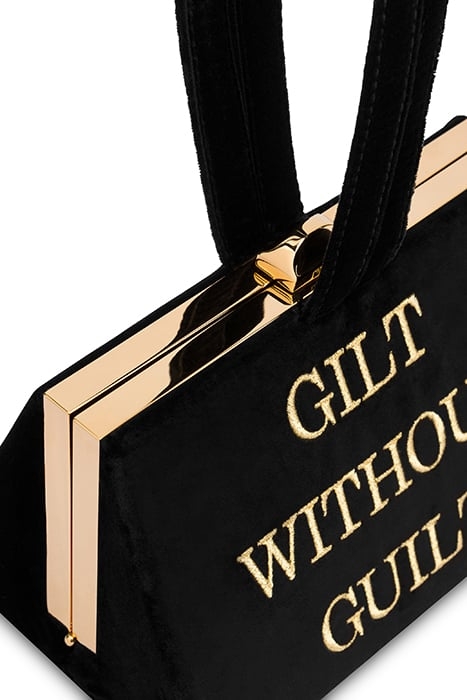 GILT WITHOUT GUILT VELVET HANDBAG BLACK 5