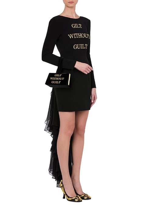 GILT WITHOUT GUILT VELVET HANDBAG BLACK 2