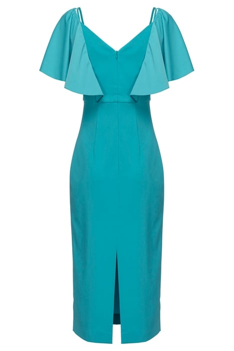 LA CARLOTA ABITO ENVER SATIN CREPE + LUCIDO LIGHT BLUE-NAVY 4