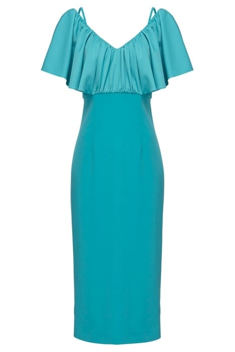 LA CARLOTA ABITO ENVER SATIN CREPE + LUCIDO LIGHT BLUE-NAVY 3