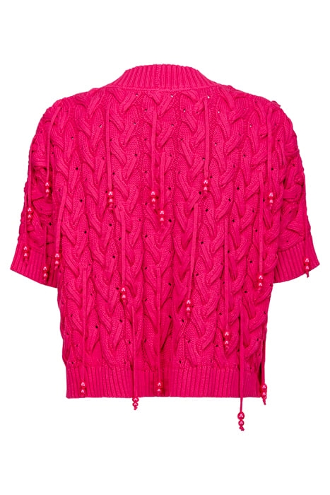 ARGILLA PONCHO MIX TRECCE E FETTUCCE RASPBERRY RED 2