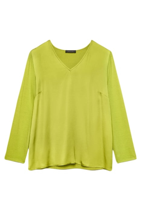 T-SHIRT IN TWO ECO-VISCOSE FABRICS GREEN 4