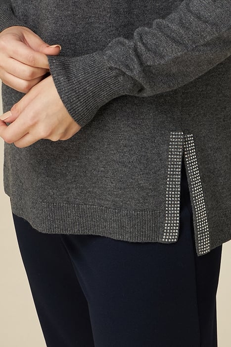 Cashmere blend v-neck sweater with rhinestones 4