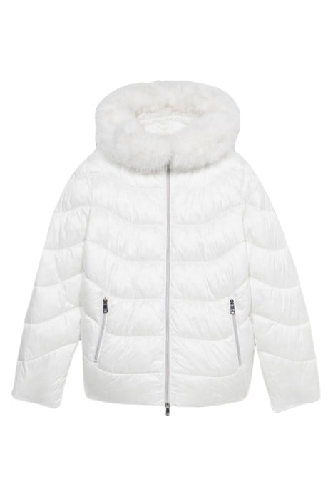 DOWN JACKET WITH FAUX FUR COLLAR WHITE 3