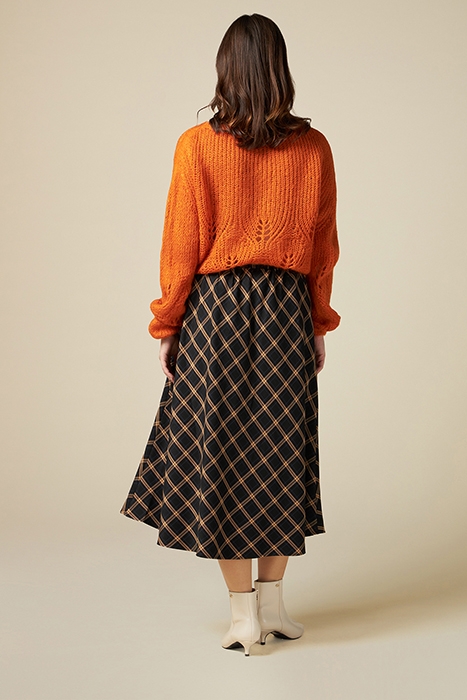 FLARED CHEQUERED SKIRT BLACK 2