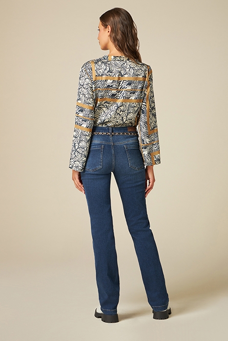 ECO-FRIENDLY REGULAR JEANS WITH CHAIN BELT BLUE 2