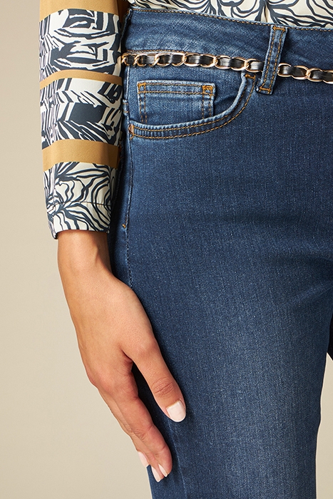 ECO-FRIENDLY REGULAR JEANS WITH CHAIN BELT BLUE 4