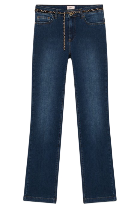 ECO-FRIENDLY REGULAR JEANS WITH CHAIN BELT BLUE 3