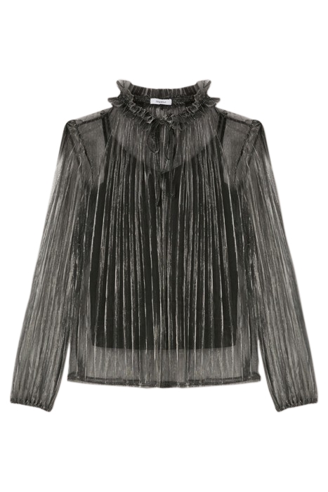 LUREX PLEATED BLOUSE WITH INTERNAL TOP GREY 3