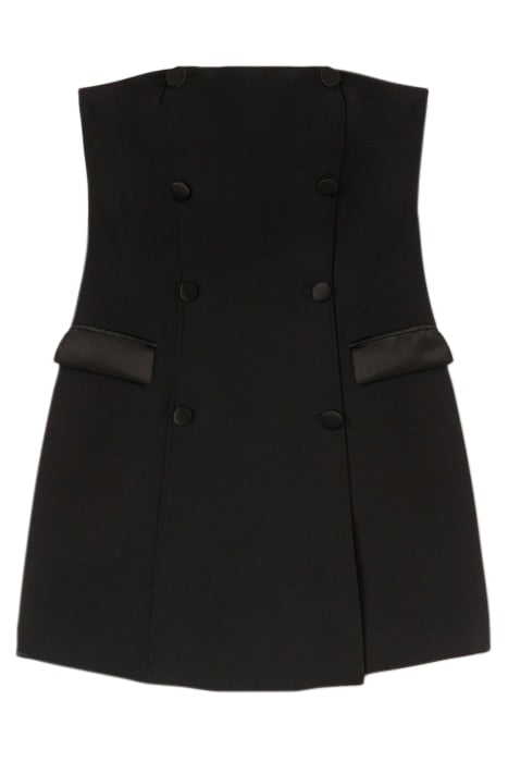 BUSTIER MINI DRESS WITH DOUBLE BREASTED DETAIL BLACK 3