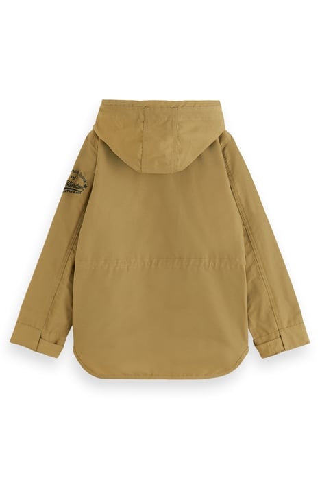 HOODED ZIP-THRU COTTON PARKA CAMEL 2