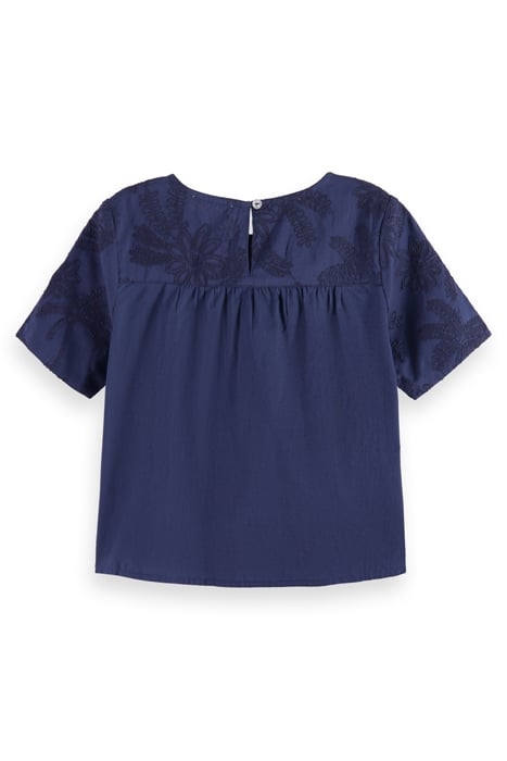 TONAL CHAINSTITCH EMBROIDERED SHORT-SLEEVED TOP NIGHT 2