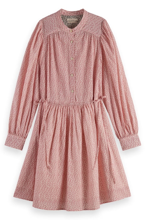 ALL OVER PRINTED MINI DRESS CORAL 1