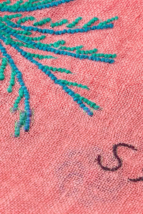 LONG SCARF WITH EMBROIDERY SEA LIFE EMBROIDERY 2