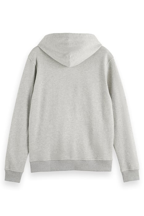 ESSENTIAL LOGO BADGE ZIP-THROU GREY MELANGE 2