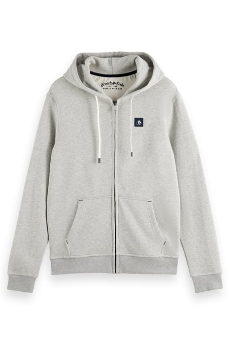 ESSENTIAL LOGO BADGE ZIP-THROU GREY MELANGE 1