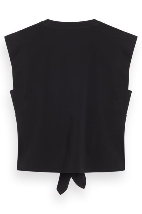 SLEEVELESS KNOTTED T-SHIRT BLACK 5