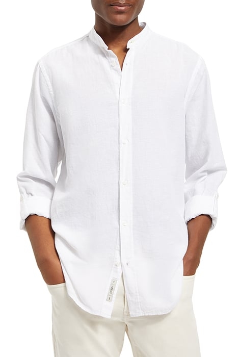 REGULAR FIT COTTON LINEN SHIRT WHITE 1
