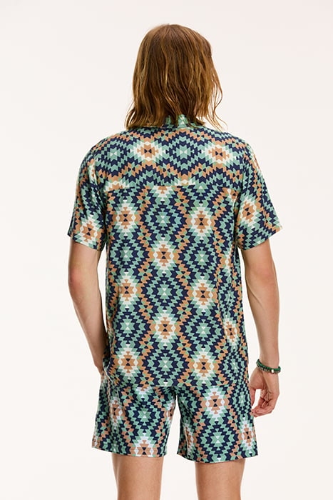 MAYAN GEO SHIRT LIGHT MOSS GREEN 2