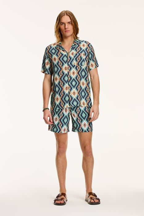 MAYAN GEO SHIRT LIGHT MOSS GREEN 3