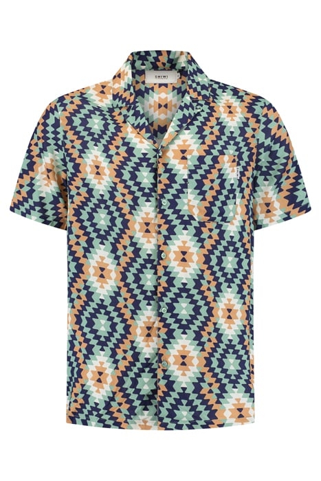 MAYAN GEO SHIRT LIGHT MOSS GREEN 5