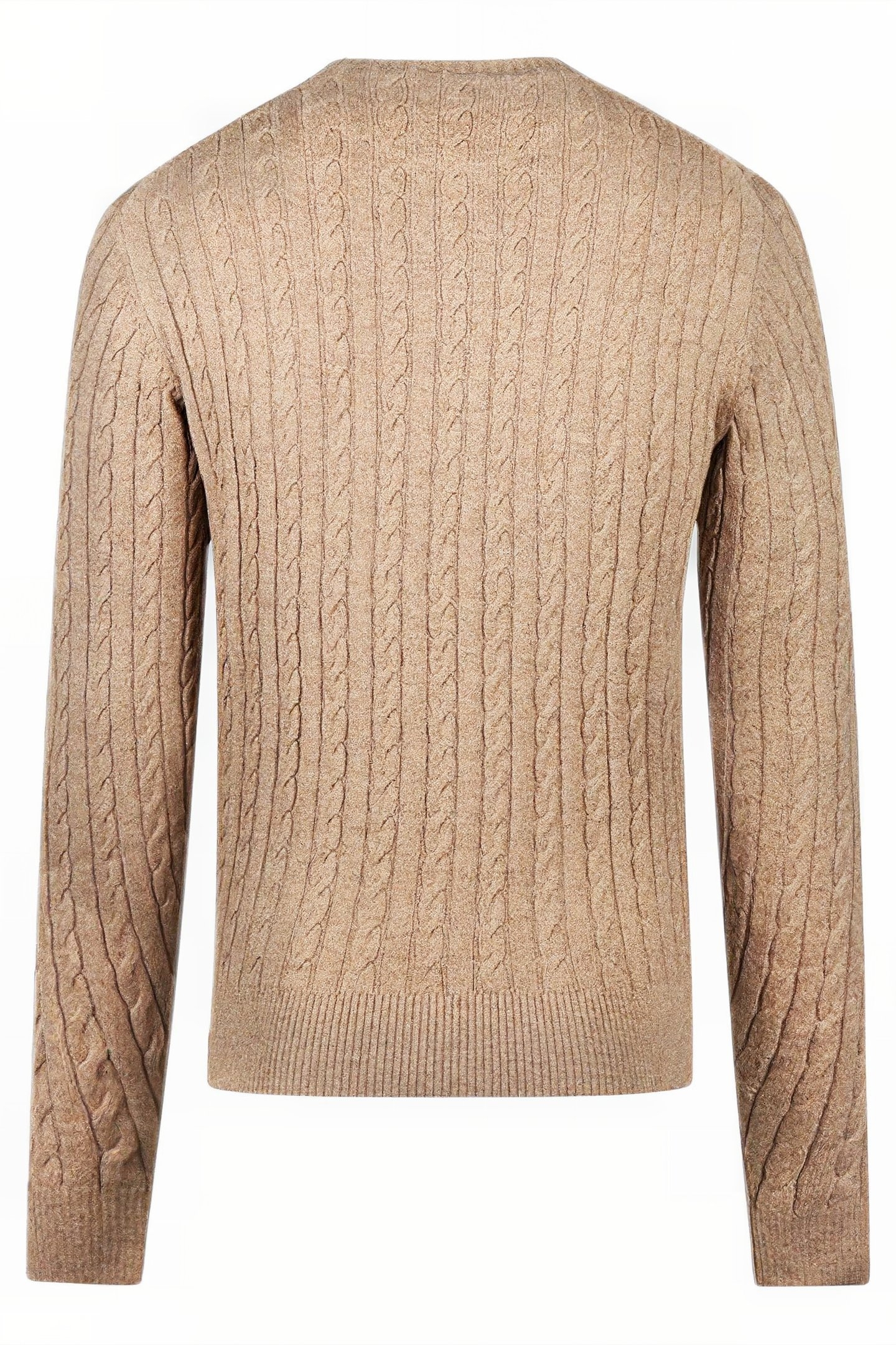 CABLE CREW NECK SWEATER SAND 2