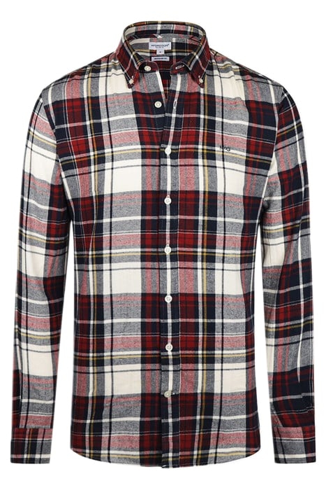HERRINGBONE Y/D CHECK SHIRT OFF WHITE 1