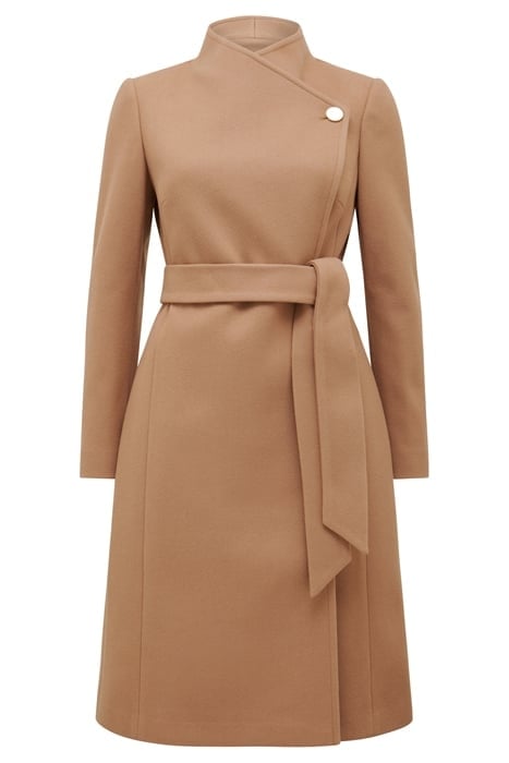 BRODIE FUNNEL NECK COAT CAMEL 3
