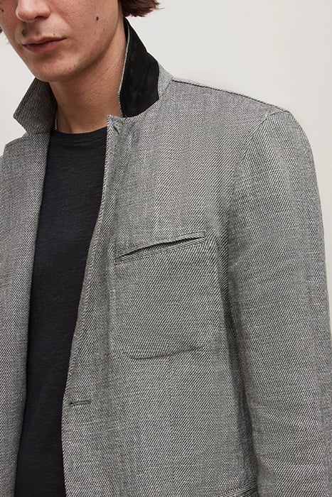 SLIM FIT NOTCH LAPEL JACKET WITH UNLINED SEAL GREY 2