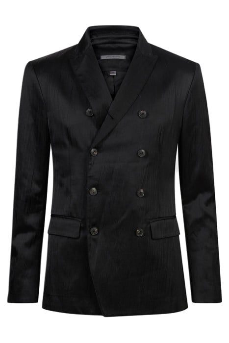 DB PEAK LAPEL CUT-AWAY JACKET BLACK 1