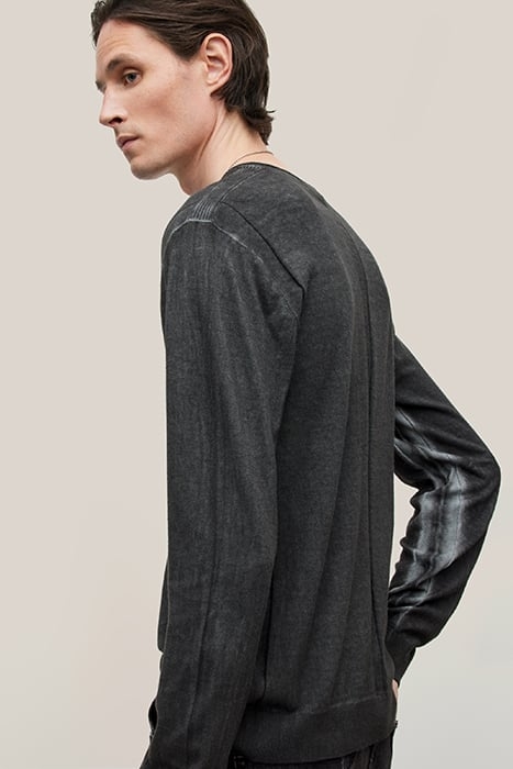 DREW LS SILK BLEND MAGIC WASH VEE CHARCOAL HTR 2