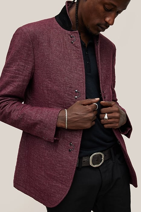 SLIM FIT NOTCH LAPEL JACKET WITH A HOOK OXBLOOD 2