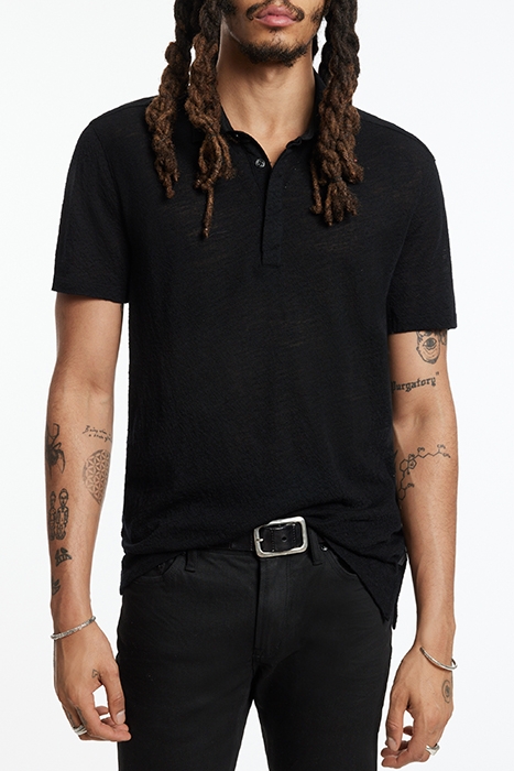 IRWIN REGULAR FIT SS POLO WITH TEXTURE BLACK 1