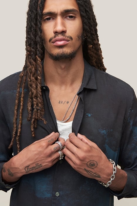 ROSS SLIM FIT LS SPORT SHIRT BLUFF EDGE COSMOS BLUE 2