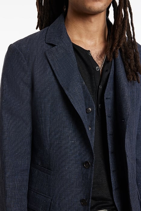 SLIM FIT NOTCH LAPEL JACKET WITH FLAP PO INK BLUE 3